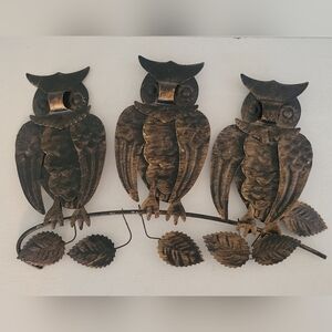 Vintage Metal Owl Wall Decor